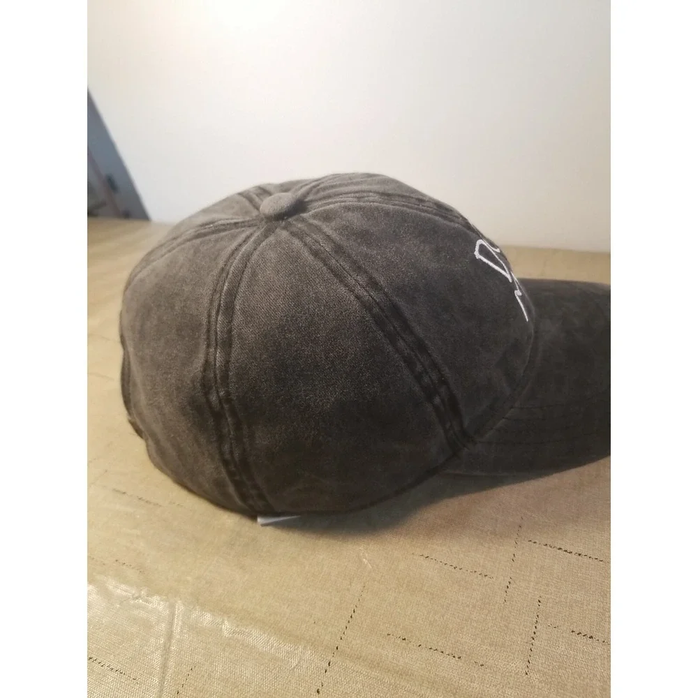 Dog Mom  Women's‎ Gray 100%Cotton Adjustable Hat Distressed Pets - Picture 5 of 9